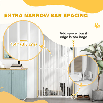 59" Extra Tall Cat Gate, 30"-41" with Extensions, White Pet Gates at Gallery Canada