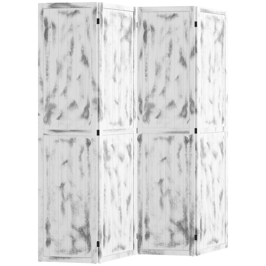 Foldable Screen Divider, 5.5' Rustic, Indoor Bedroom Office, White Room Dividers White at Gallery Canada