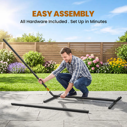 11.8'L Heavy Duty Hammock Stand, Fits 10.8'-11.8' Hammocks, Black Hammock Stands at Gallery Canada