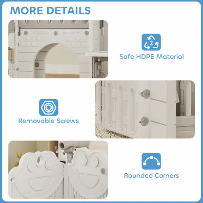 7-in-1 Toddler Slide Climber Playset with Playhouse, Basketball Hoop, Grey Gym Sets & Swings at Gallery Canada