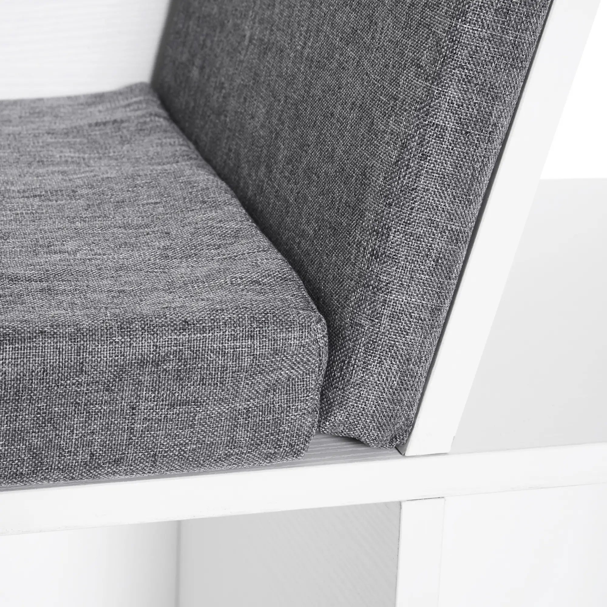 6-Cubby Bookcase with Seat Cushion, Cube Storage Shelf, Grey Small Bookshelves at Gallery Canada