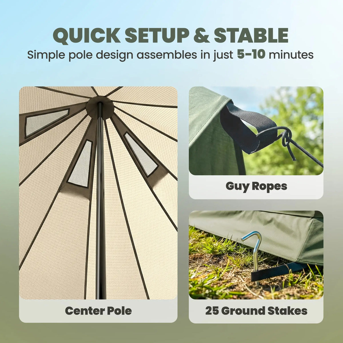 Waterproof Camping Tent, Stove Jack, 4-6 Person, Army Green Camping Tents at Gallery Canada