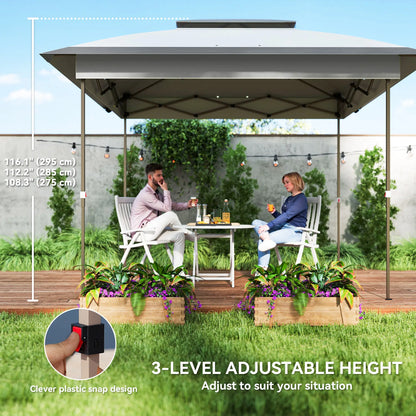 12' x 12' Pop Up Canopy, Instant Tent With Mesh Sidewalls, Grey Pop Up Canopies at Gallery Canada