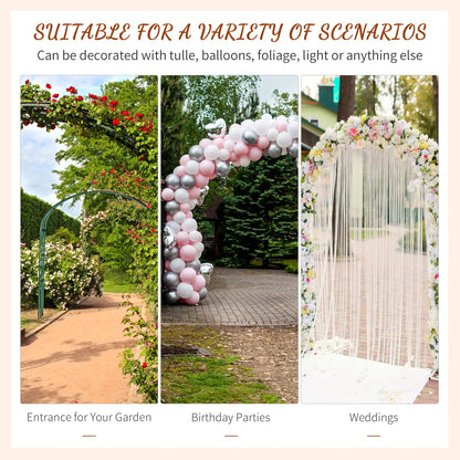 7ft Metal Garden Arch, Outdoor Walkway Arbor, Climbing Plants, Dark Gray Garden Arches at Gallery Canada