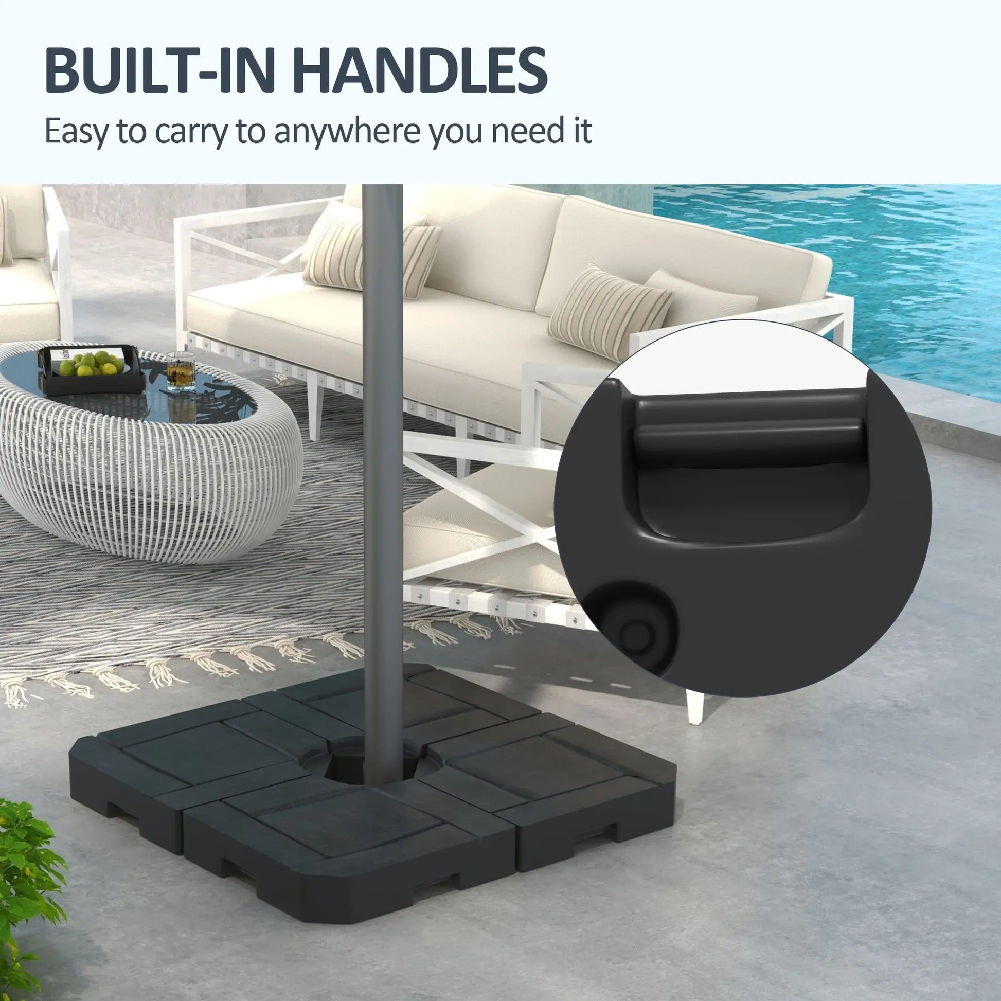 4PCs Patio Umbrella Base, Water or Sand Filled, HDPE Umbrella Bases at Gallery Canada