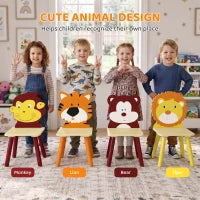 Ensemble table et 4 chaises pour enfants pour l'artisanat et la collation, Jaune