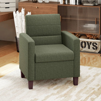 Modern Fabric Accent Chair, Seat Cushion, Non-Slip Pads, Dark Green Accent Chairs at Gallery Canada