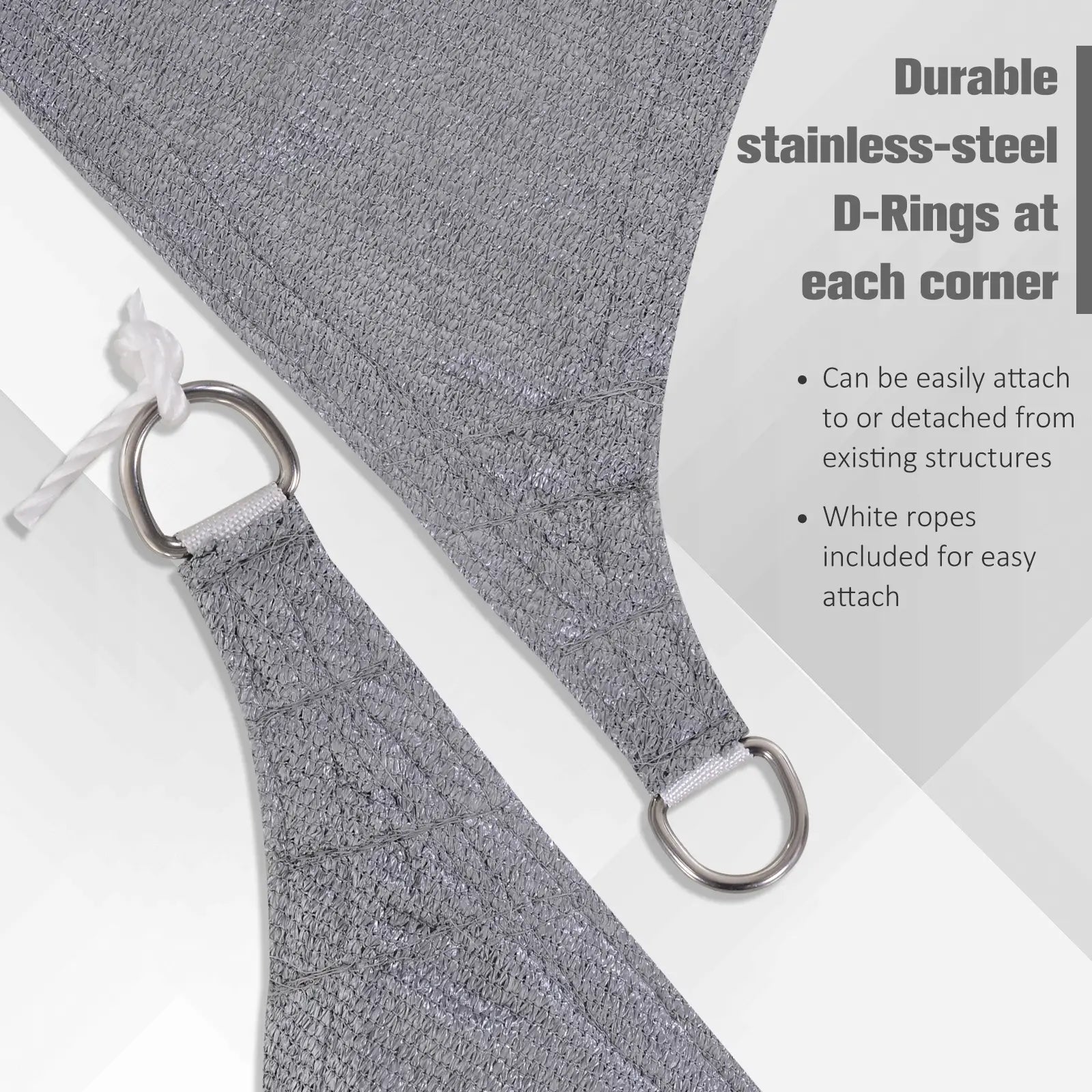 10ft x10ft Square Canopy Sun Sail Shade, UV Protector, Grey Shade Sails at Gallery Canada