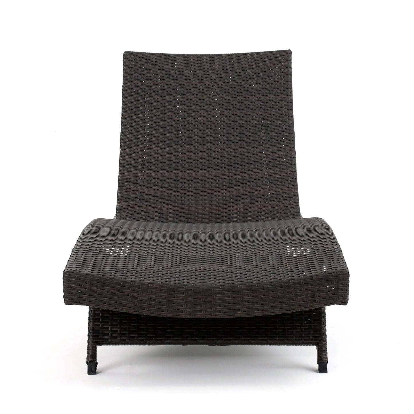 Wicker Chaise Lounge, Adjustable Backrest, Foldable, 79" L x 27.5" W x 38" H, Light Grey Lounger Chairs at Gallery Canada