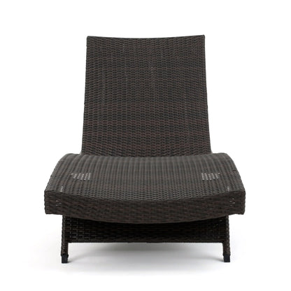 Wicker Chaise Lounge, Adjustable Backrest, Foldable, 79" L x 27.5" W x 38" H, Light Grey Lounger Chairs at Gallery Canada