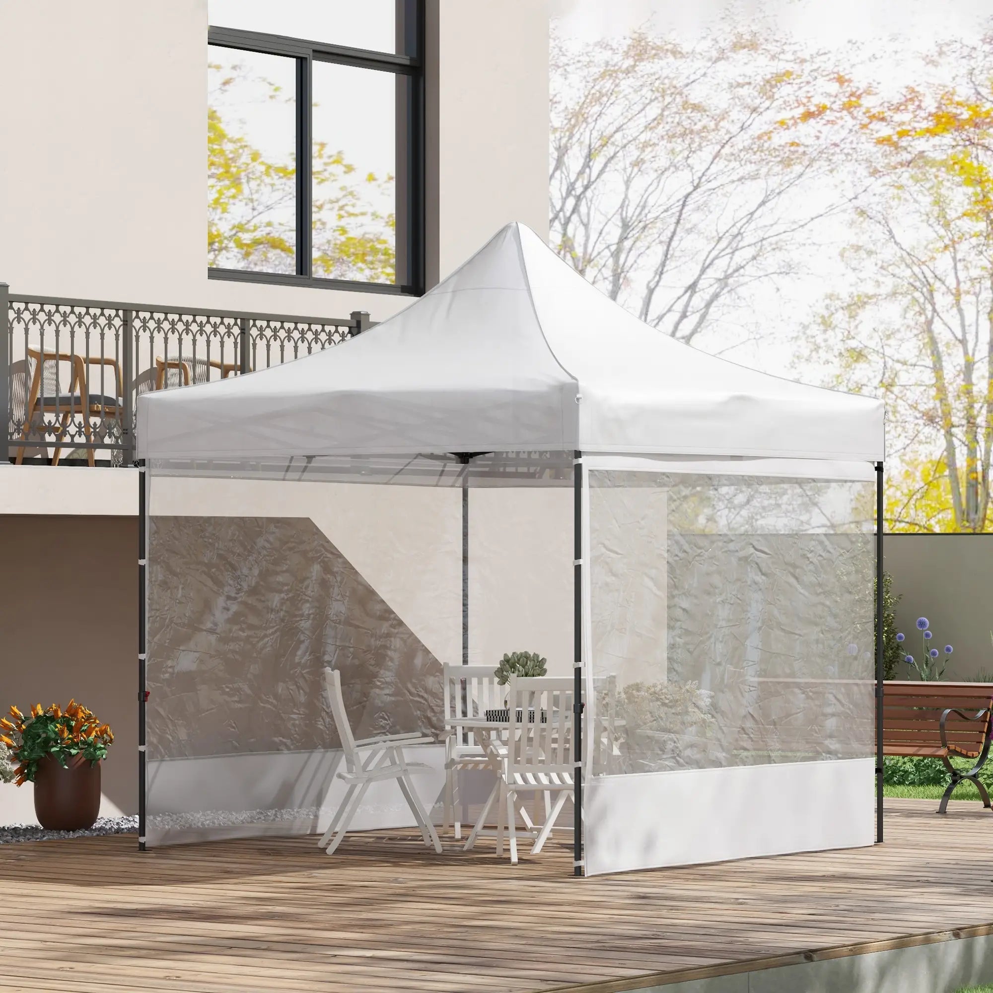 10' x 10' Pop Up Canopy Tent, Wheeled Carry Bag, Adjustable Height Pop Up Canopies at Gallery Canada
