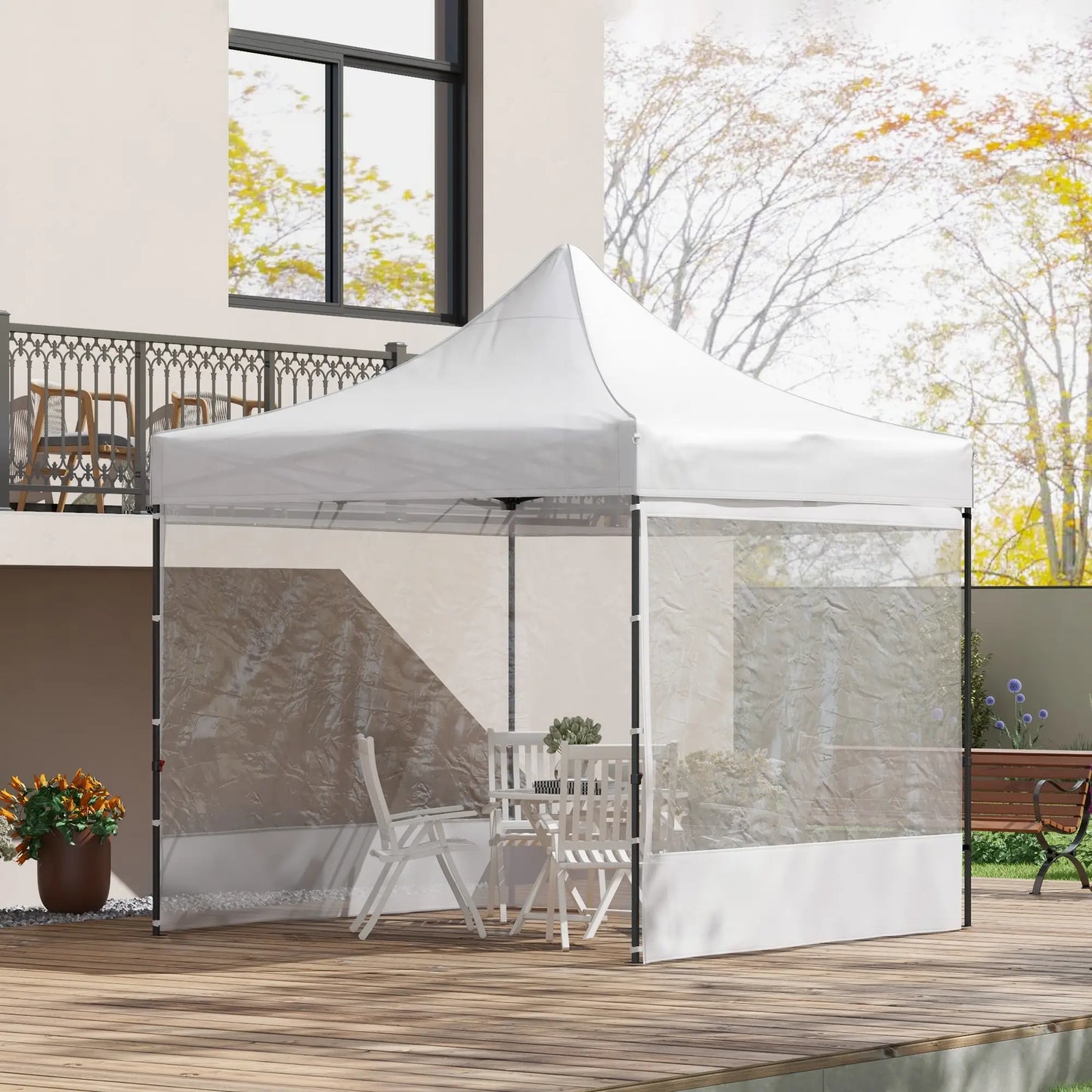10' x 10' Pop Up Canopy Tent, Wheeled Carry Bag, Adjustable Height Pop Up Canopies at Gallery Canada