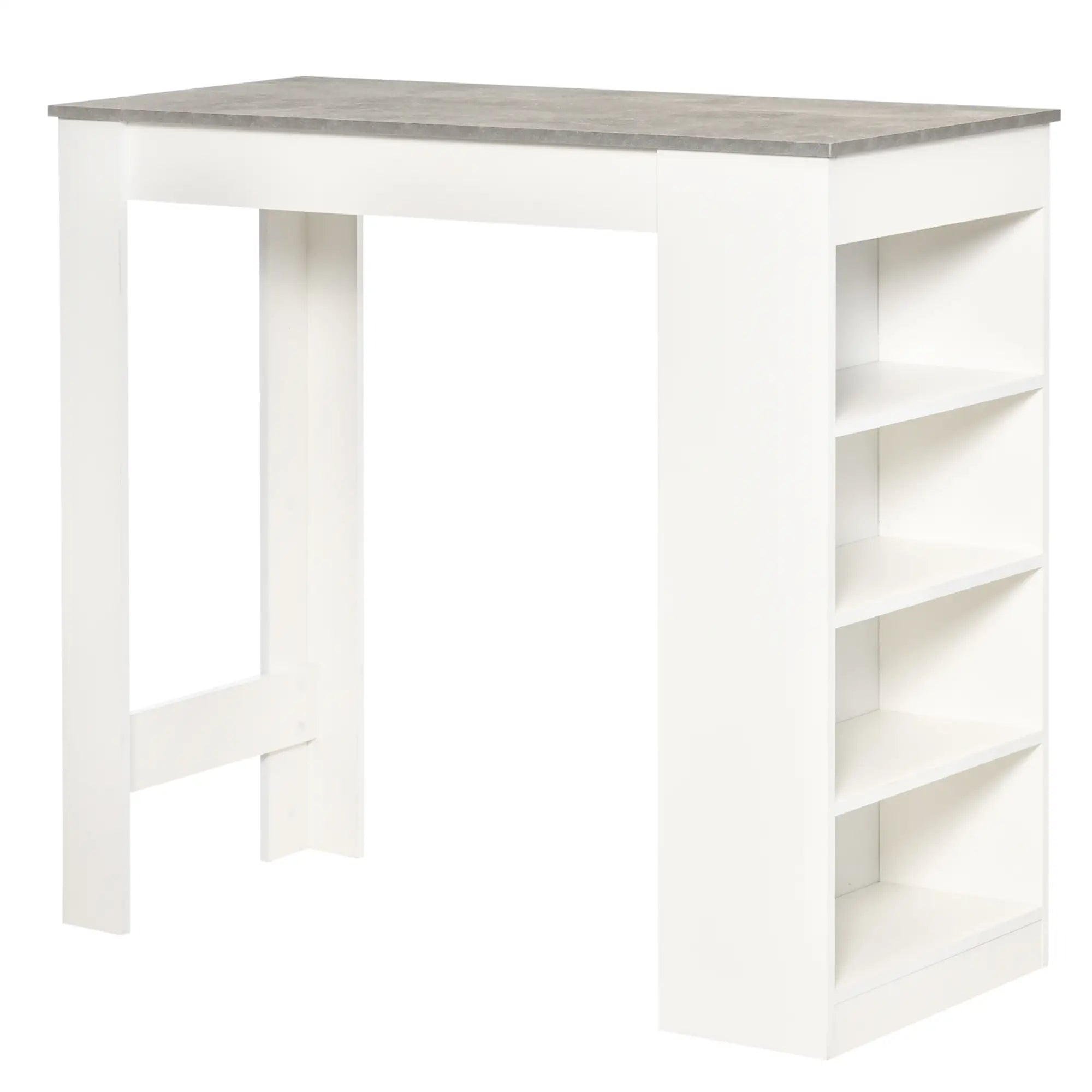 Bar Table, High Top Pub Table with 4 Shelves, Modern, Grey Bar Tables & Dining Tables Grey, White at Gallery Canada