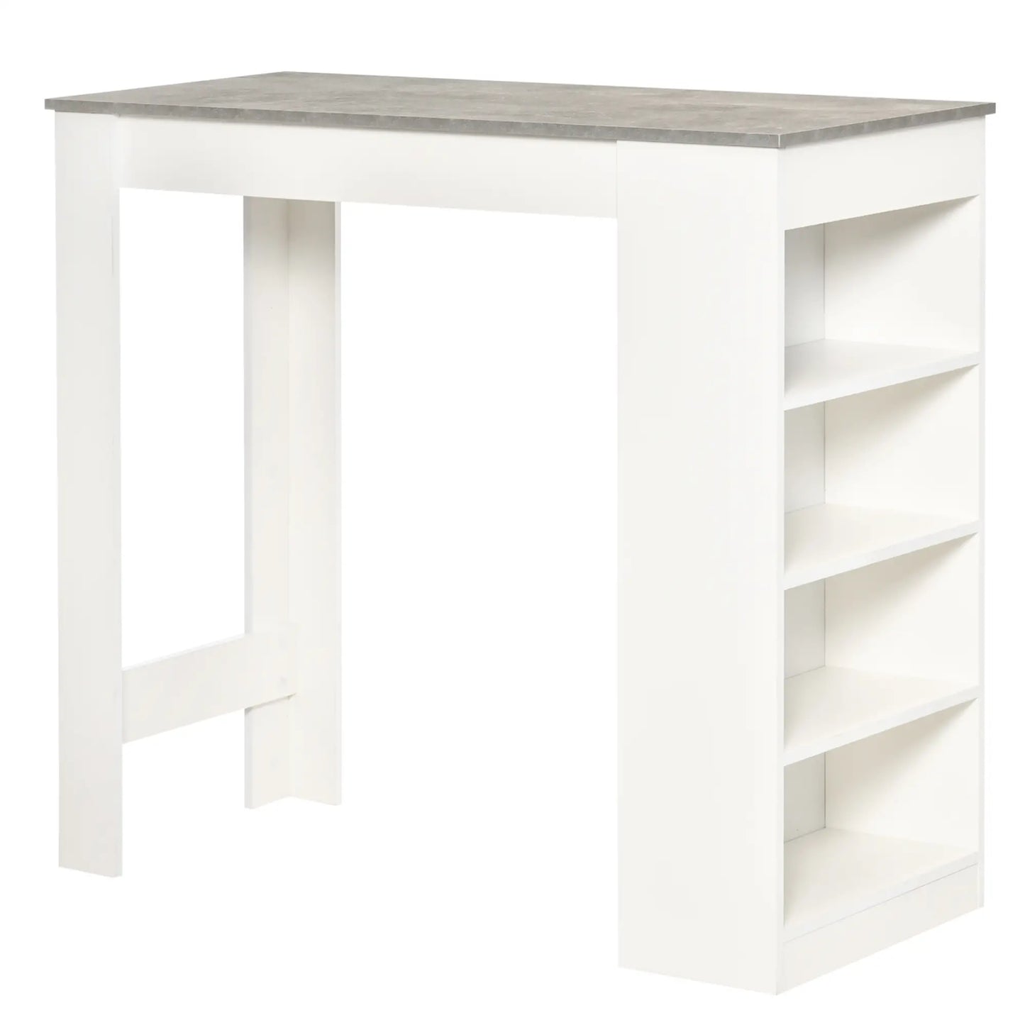 Bar Table, High Top Pub Table with 4 Shelves, Modern, Grey Bar Tables & Dining Tables Grey, White at Gallery Canada