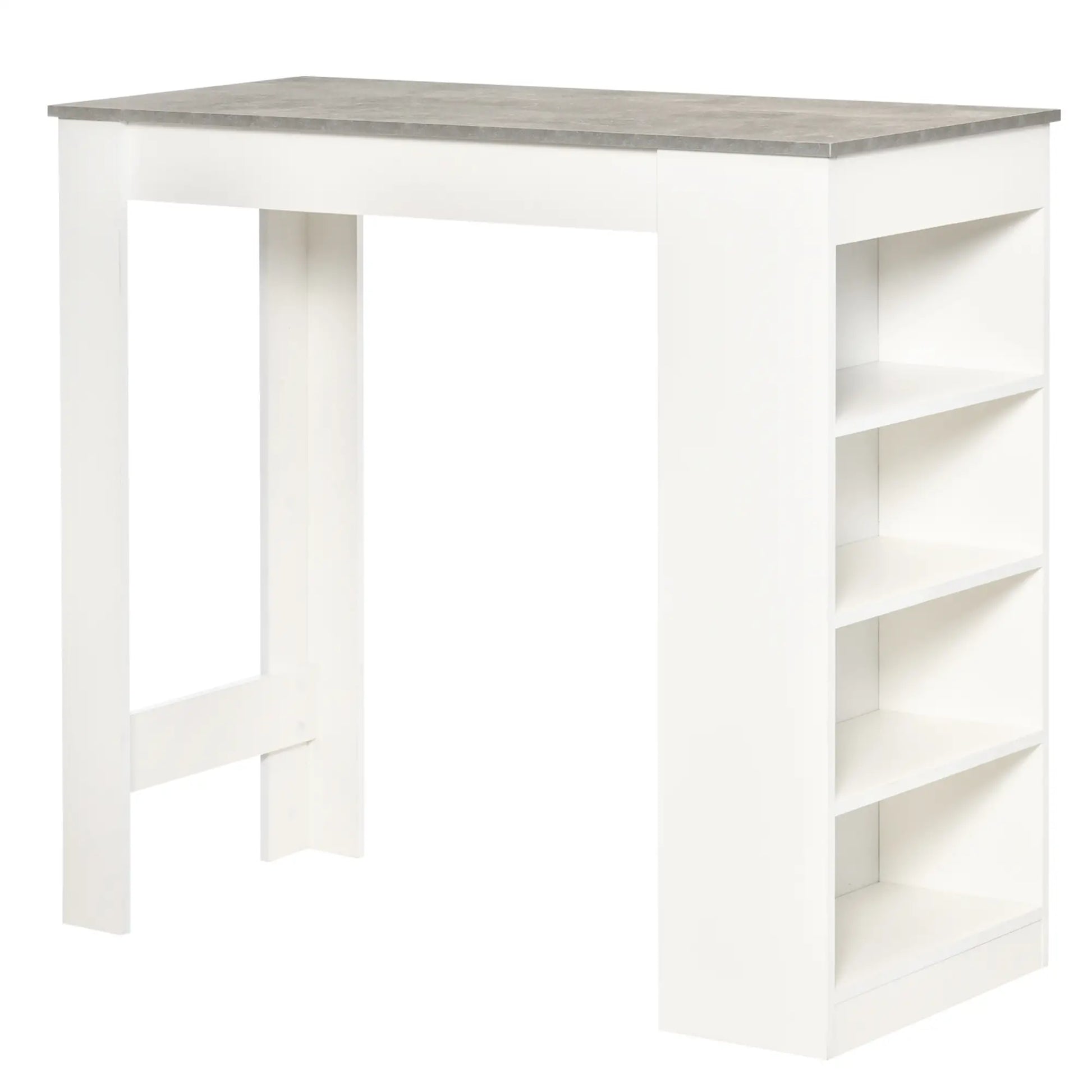 Bar Table, High Top Pub Table with 4 Shelves, Modern, Grey Bar Tables & Dining Tables Grey, White at Gallery Canada