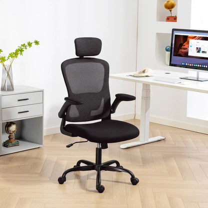 Ergonomic Office Chair, Mesh Desk Chair, Adjustable Headrest, Lumbar Support, Black Task Chairs at Gallery Canada