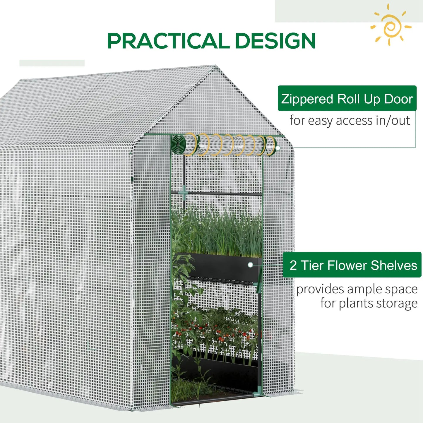 73" x 47" x 75" Walk-in Greenhouse, Portable Plant Growth House, White Walk In Greenhouses at Gallery Canada