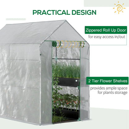 73" x 47" x 75" Walk-in Greenhouse, Portable Plant Growth House, White Walk In Greenhouses at Gallery Canada