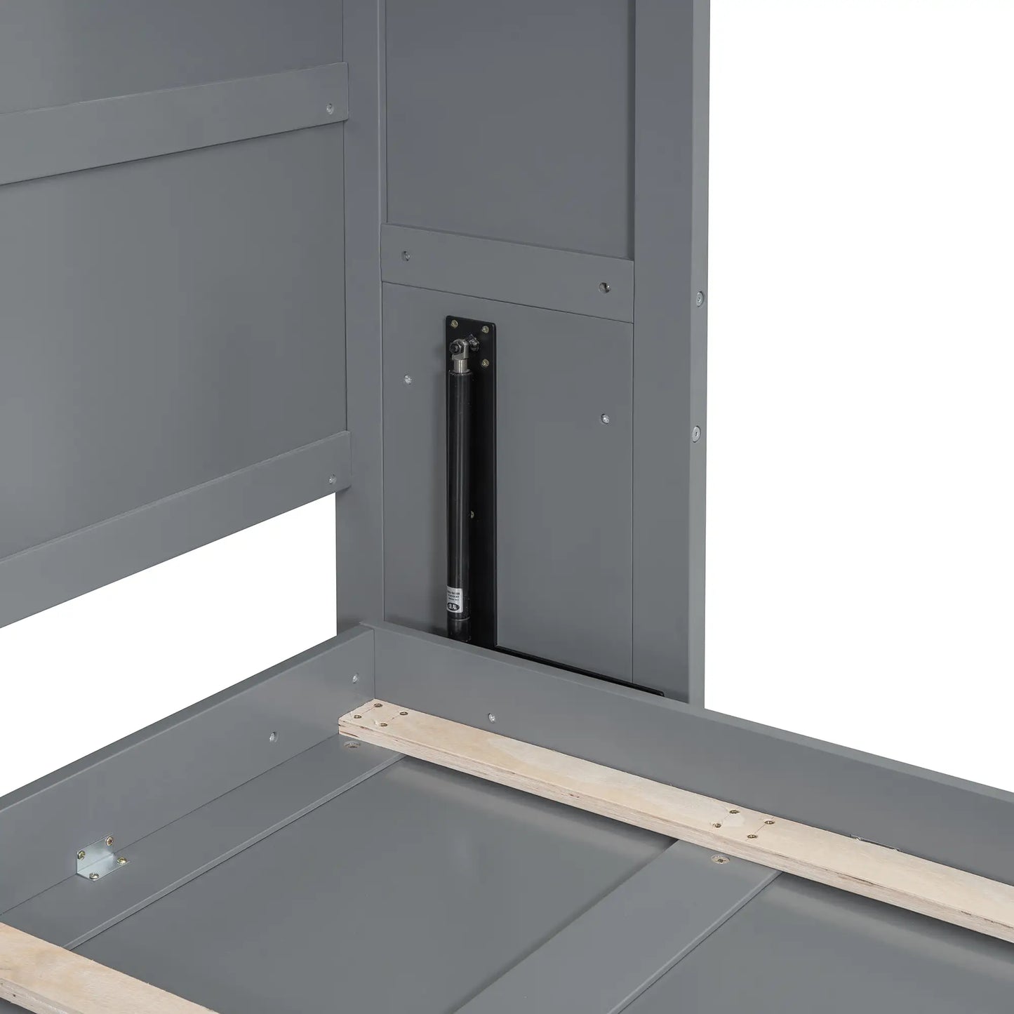 Murphy Bed with Storage, Space-saving Wall Bed, 117.5" L x 16" W x 88" H, Grey Bed Frames at Gallery Canada