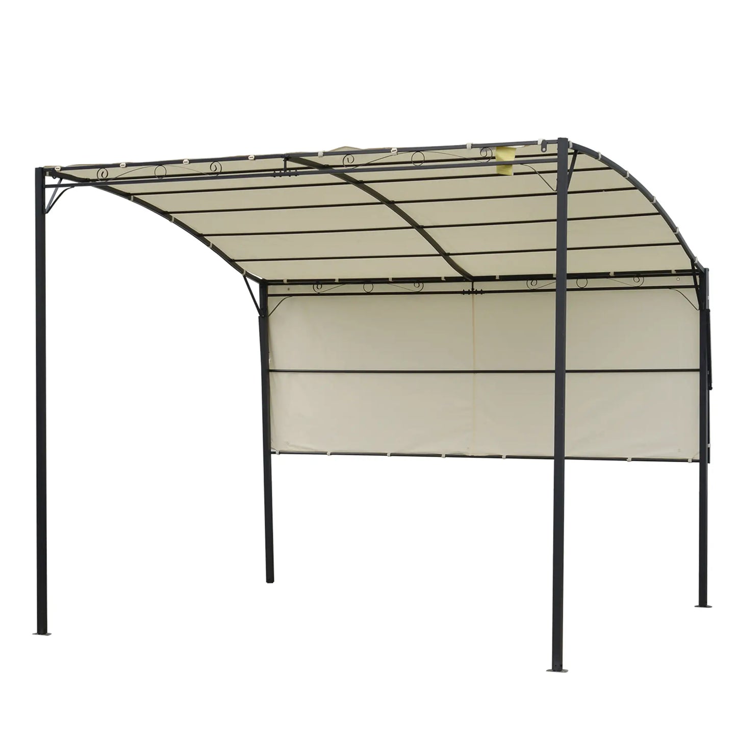 10x8ft Metal Gazebo, Extendable Awning, Outdoor Shelter, Cream White Pergolas at Gallery Canada