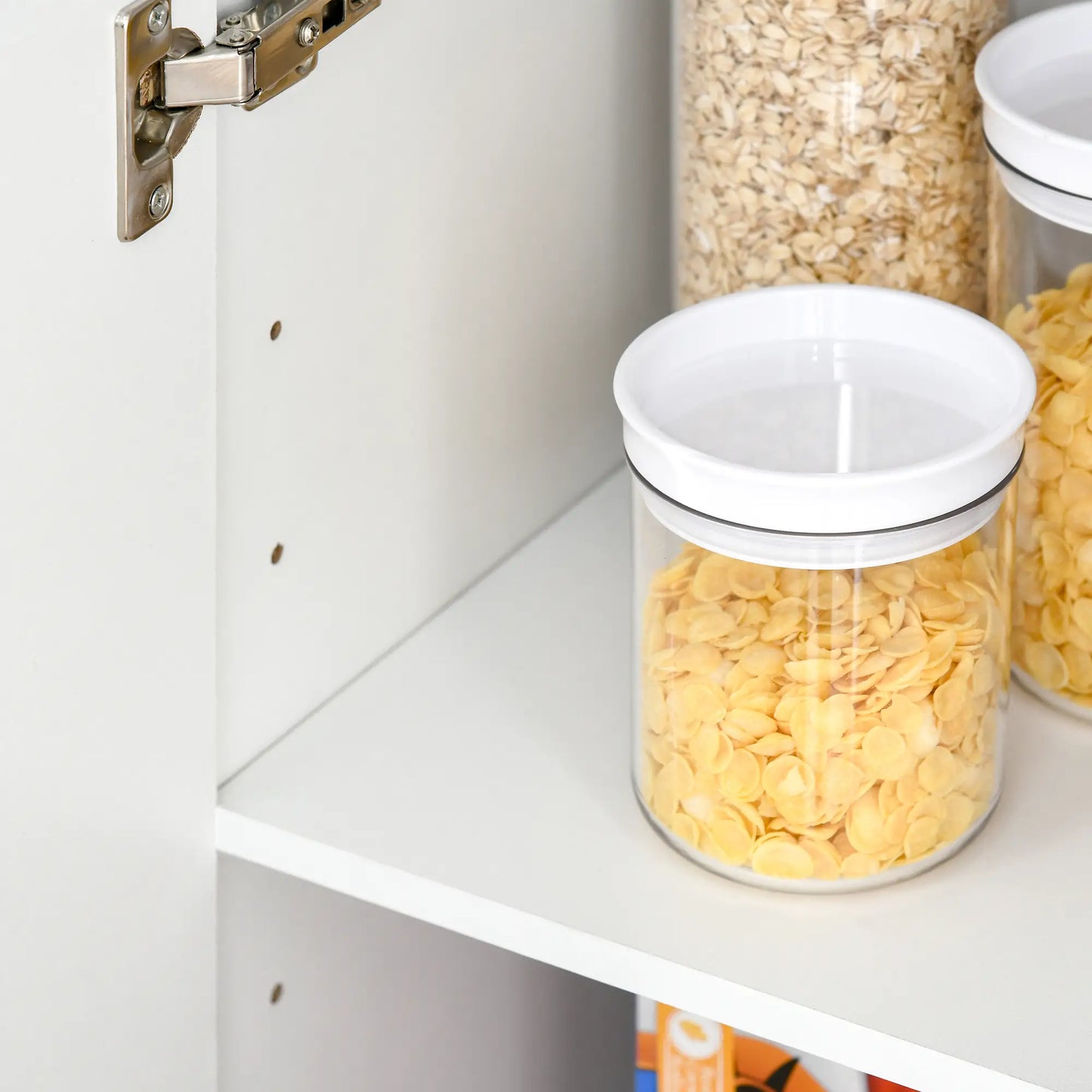61" Pantry Cabinet, Kitchen Pantry Storage Cabinet with 2 Doors and Adjustable Shelves, Freestanding Storage Cabinet