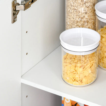 61" Pantry Cabinet, Kitchen Pantry Storage Cabinet with 2 Doors and Adjustable Shelves, Freestanding Storage Cabinet