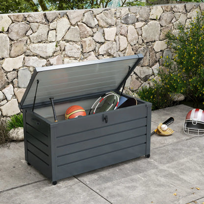 82 Gallon Garden Storage Box, Waterproof, Dark Grey Patio Storage Boxes at Gallery Canada