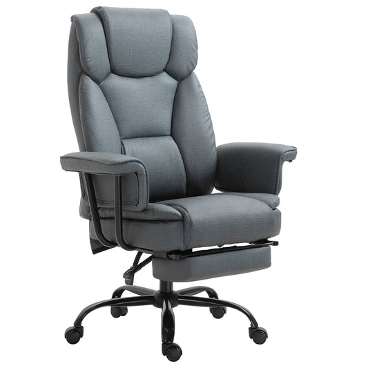Swivel Reclining Office Chair with Ergonomic with Footrest, Grey - Gallery Canada