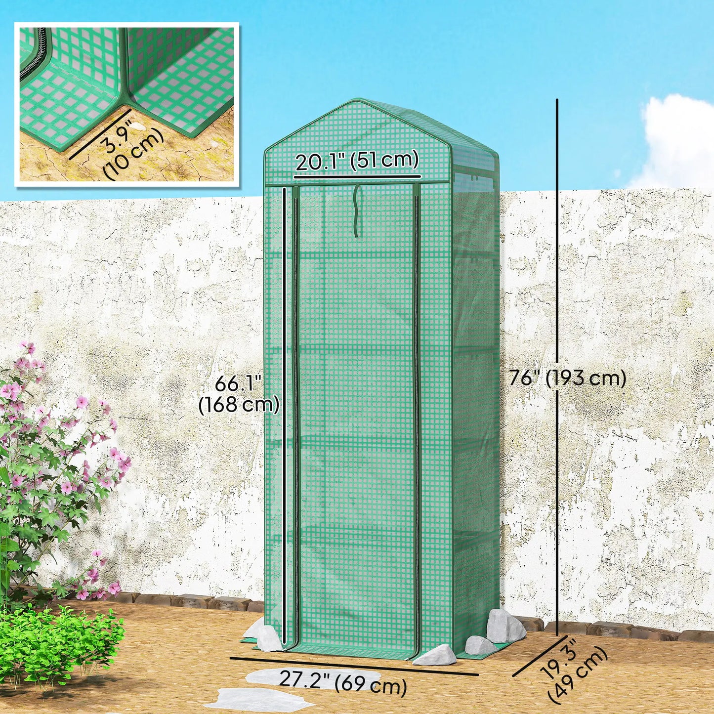 5 Tier Mini Greenhouse, Portable, Transparent, 27.25" x 19.25" x 76", Green Greenhouses at Gallery Canada