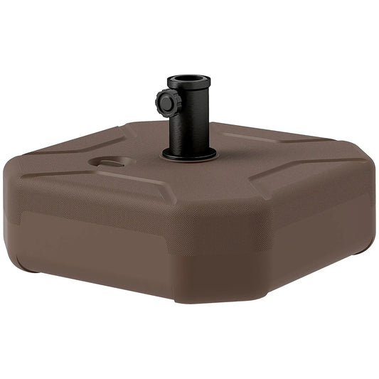 Square Patio Umbrella Base Holder, 17.7" L x 17.7" W x 9.8" H, Brown Umbrella Bases Brown at Gallery Canada