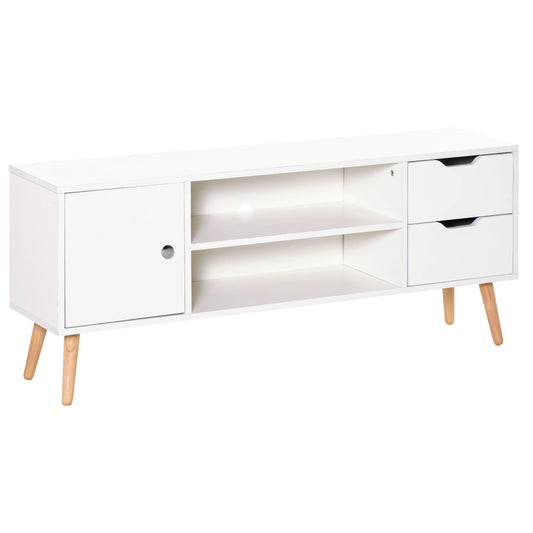 TV Stand for 50" TVs, Cabinet with Shelves, Drawers, White TV Stands White at Gallery Canada