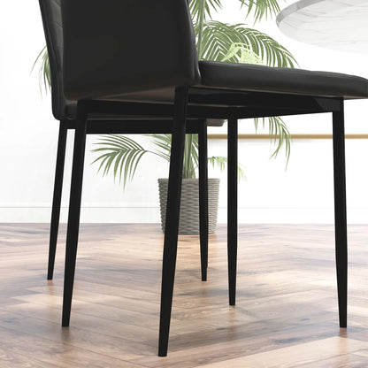 Modern PU Leather Dining Chairs, Set of 6, Metal Legs, Black Bar Stools at Gallery Canada