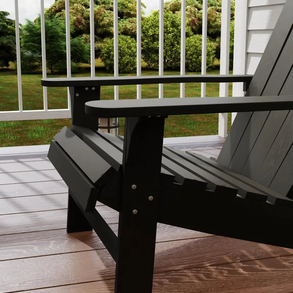 Wood Adirondack Chair, Outdoor Patio Chair, Slatted Design, Black Patio Chairs at Gallery Canada