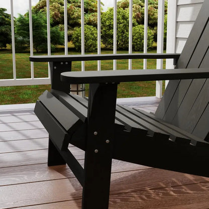 Wood Adirondack Chair, Outdoor Patio Chair, Slatted Design, Black Patio Chairs at Gallery Canada