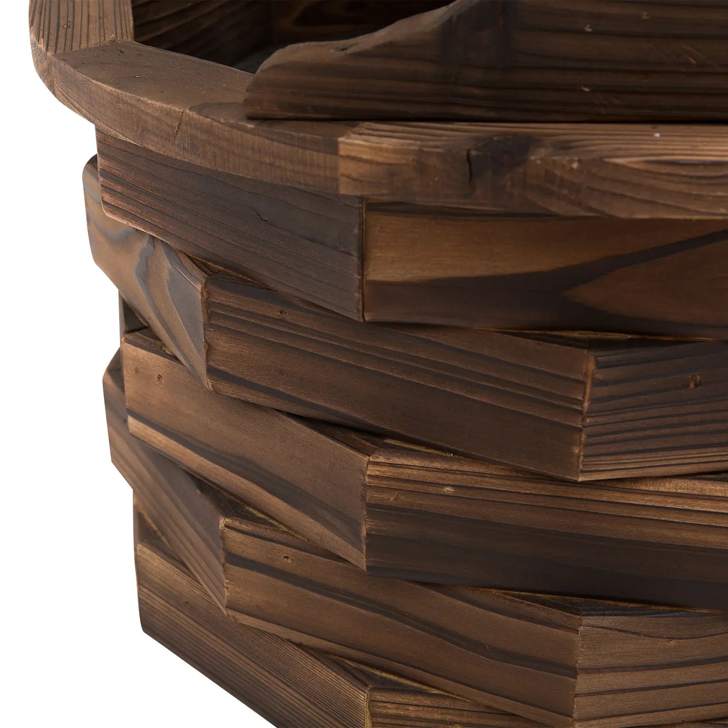 Outdoor Waterfall Fountain With Pump, Natural Wood Wishing Well, 22.5x22.5x47.25 Water Fountains at Gallery Canada