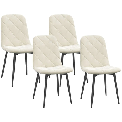 Upholstered Dining Chairs Set of 4, Steel Legs, Cream Bar Stools at Gallery Canada