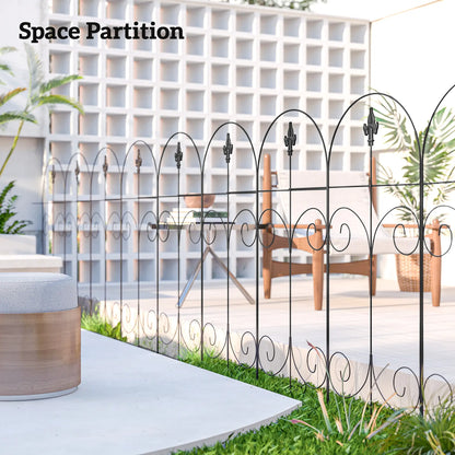 Outdoor Metal Garden Fence Panels, Animal Barrier, 8 Pack, Scrollworks Garden Fences at Gallery Canada