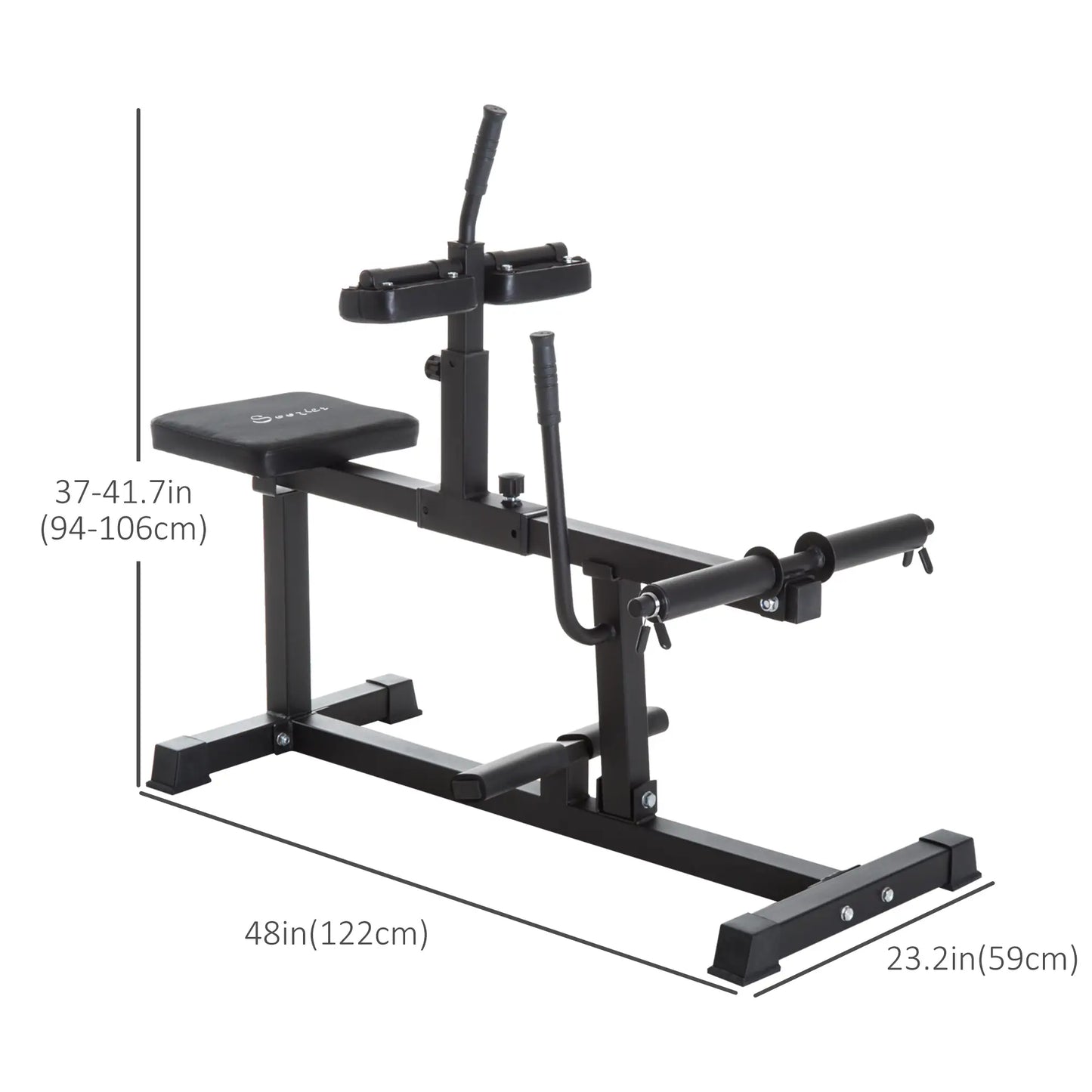 Adjustable Seated Calf Raise, Steel Leg Press Machine, Strength Training, Black More-Strength Training Equipment at Gallery Canada