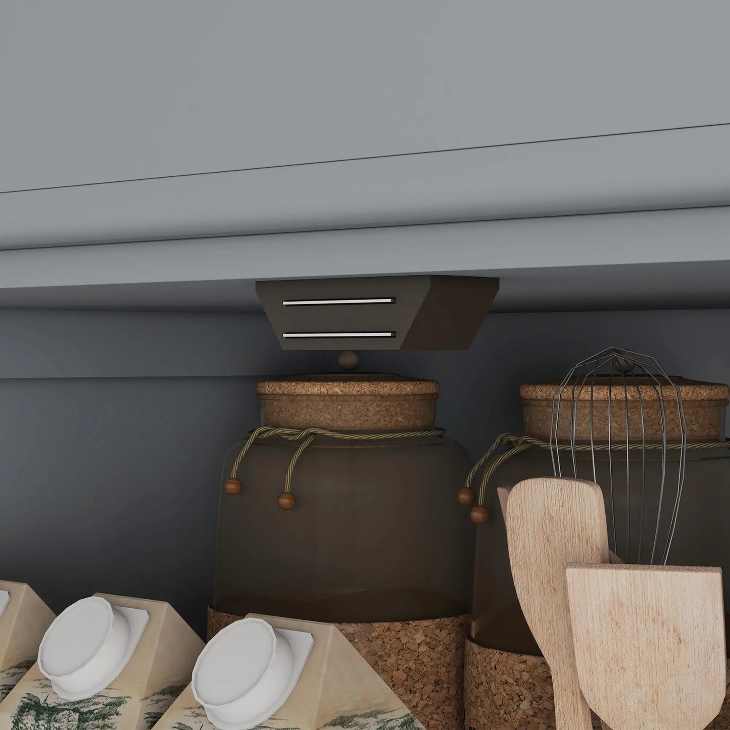 72.5" Kitchen Pantry Cabinet, 4 Doors, Drawer, Adjustable Shelves, Grey Kitchen Pantry Cabinets at Gallery Canada