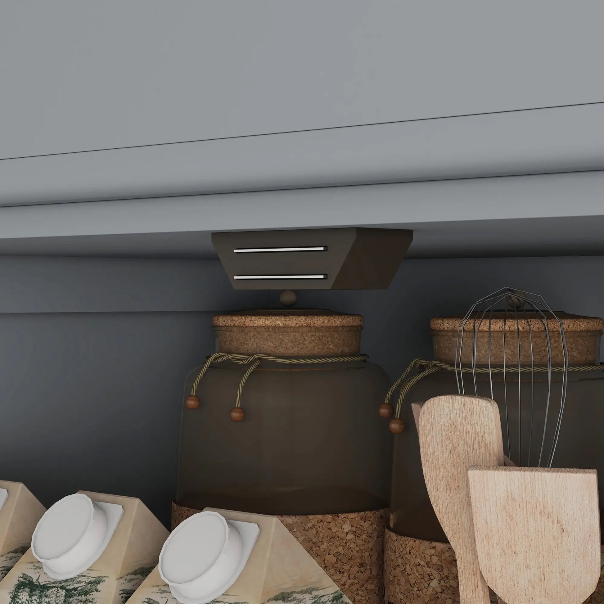 72.5" Kitchen Pantry Cabinet, 4 Doors, Drawer, Adjustable Shelves, Grey Kitchen Pantry Cabinets at Gallery Canada