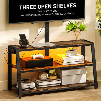 TV Stand with Mount, Power Outlet, LED Lights, for 32-70 Inch TVs TV Stands at Gallery Canada
