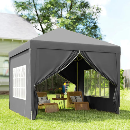 10'x10' Pop Up Party Tent, Wedding Gazebo Canopy, Grey Pop Up Canopies at Gallery Canada