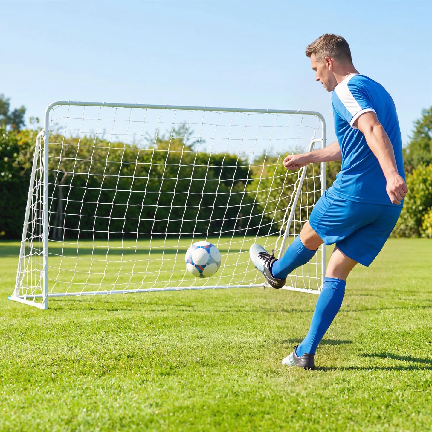 8 X 5Ft Soccer Goal, Portable Practice Net With Nylon Mesh & Steel Frame, Black Soccer at Gallery Canada