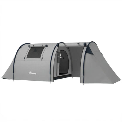 3-4 Person 2 Room Camping Tent 3000mm Waterproof, Grey Camping Tents Grey at Gallery Canada