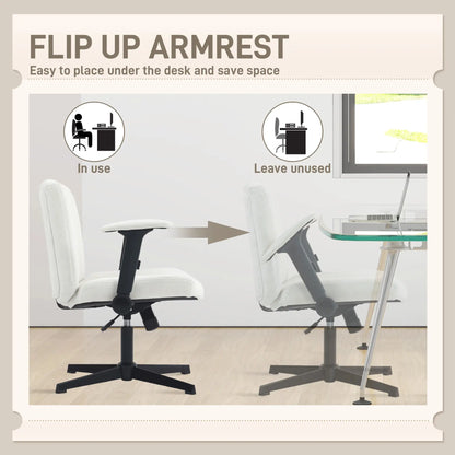 Criss Cross Chair, Flip-Up Armrests, Adjustable Height, Tilting, No Wheels, Beige Task Chairs at Gallery Canada