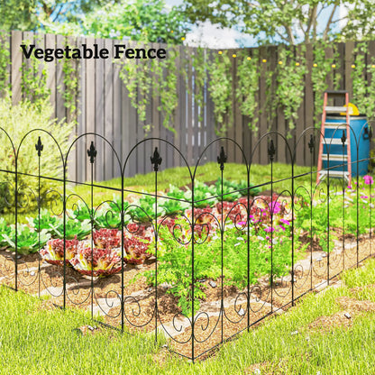 Outdoor Metal Garden Fence Panels, Animal Barrier, 8 Pack, Scrollworks Garden Fences at Gallery Canada