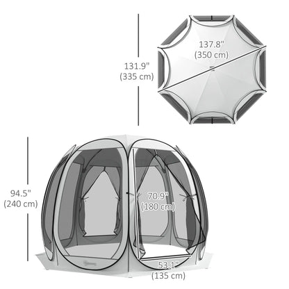 11' x 11.5' Screen Tent, Pop Up Camping Gazebo, Cream White Pop Up Canopies at Gallery Canada