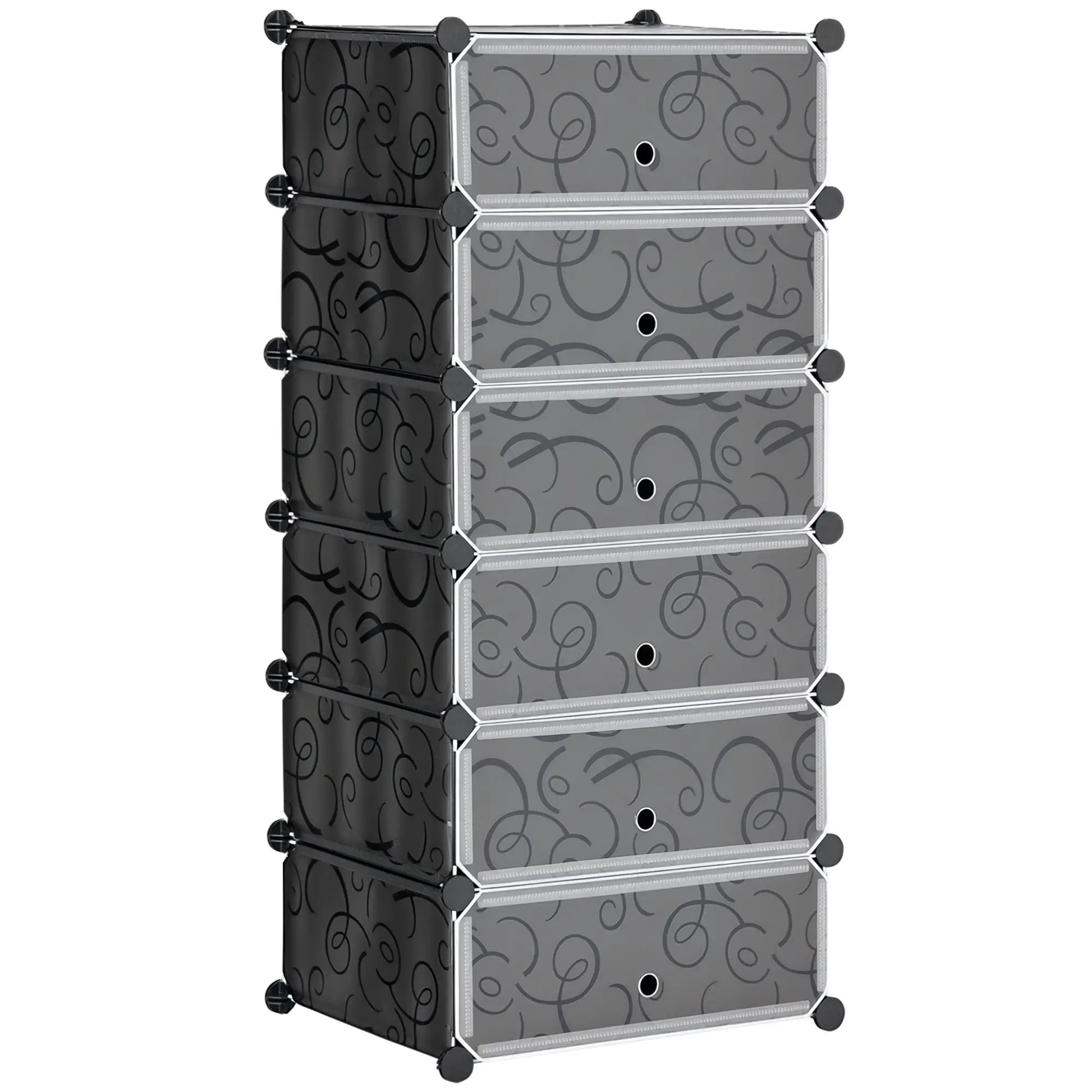 6-Tier Shoe Rack, 6 Cube Storage Organizer, Black Storage Cabinets at Gallery Canada