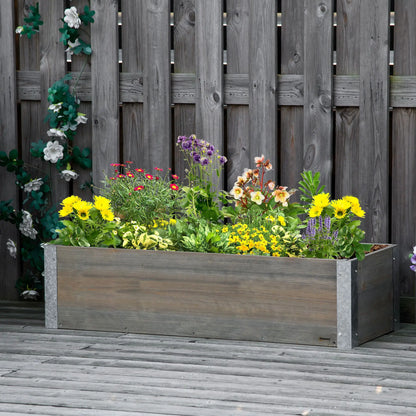 3' x 1' Raised Garden Bed, Elevated Wooden Planter Box, Light Grey Galvanized Planter Boxes at Gallery Canada