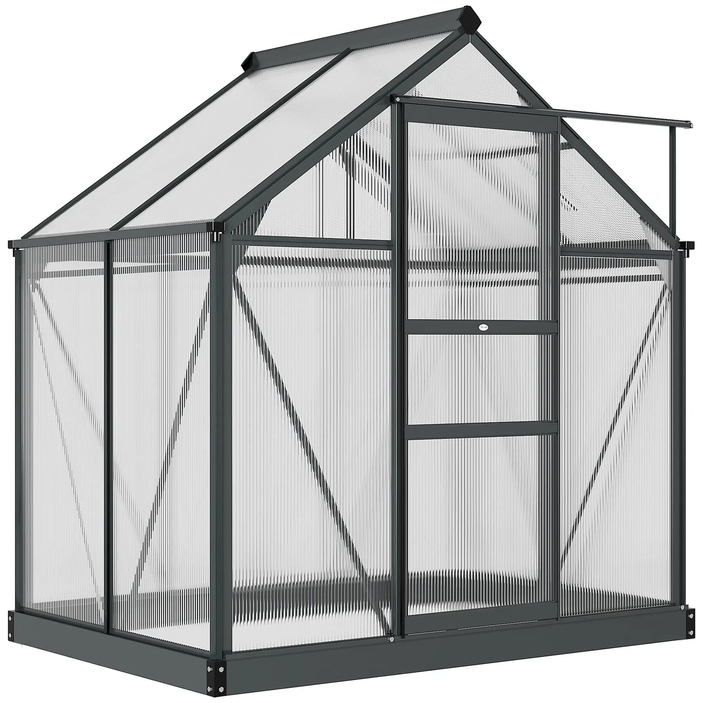 Greenhouse Garden, PC Board with Sliding Door, 6.2' x 4.3' x 6.6', Grey Walk In Greenhouses Grey, Clear at Gallery Canada